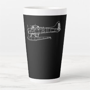 ビーバーオンフロートシー飛行機ピオットギフトおもしろいホテル カフェラテマグ