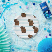 ビーバーオンブルーストライプ ペーパープレート (パーティー)