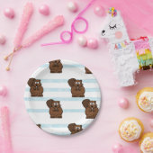 ビーバーオンブルーストライプ ペーパープレート (パーティー)