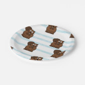 ビーバーオンブルーストライプ ペーパープレート (アングル)