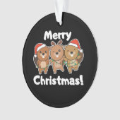 ビーバークリスマスアニマルズビーバーズメリークリスマス オーナメント (正面)