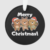 ビーバークリスマスアニマルズビーバーズメリークリスマス オーナメント (正面)