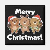 ビーバークリスマスアニマルズビーバーズメリークリスマスM マグネット (正面)