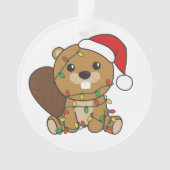 ビーバークリスマスウィンターアニマルズビーバー オーナメント (正面)
