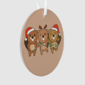 ビーバークリスマスクリスマスアニマルかわいいビーバーコーン オーナメント (正面)