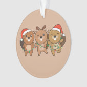 ビーバークリスマスクリスマスアニマルかわいいビーバーコーン オーナメント (正面)