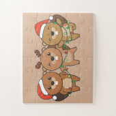 ビーバークリスマスクリスマスアニマルかわいいビーバージグ ジグソーパズル (縦)