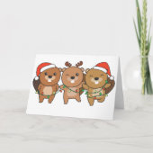 ビーバークリスマスクリスマスアニマルかわいいビーバーホール シーズンカード (正面)