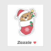 ビーバークリスマススノーウィンターアニマルズビーバー シール (シート)