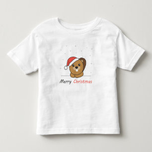 ビーバークリスマススノーウィンターアニマルズビーバー トドラーTシャツ