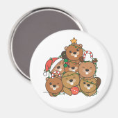 ビーバークリスマスツリーおもしろいアニマルクリスマスマグネ マグネット (正面/裏面)