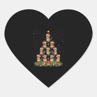 ビーバークリスマスツリーギフトおもしろいクリスマスビーバー ハートシール