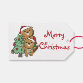 ビーバークリスマスツリークリスマスアニマルズビーバー ギフトタグ (正面(横))