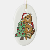 ビーバークリスマスツリークリスマスアニマルズビーバー セラミックオーナメント (右)