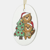ビーバークリスマスツリークリスマスアニマルズビーバー セラミックオーナメント (左)