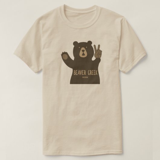 ビーバークリークコロラドピースベア Tシャツ (デザイン正面)