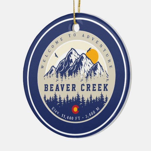 ビーバークリークコロラドフラッグマウンテンスキー土産 セラミックオーナメント (左)