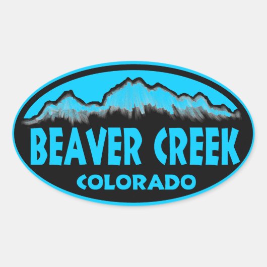 ビーバークリークコロラドブルーオーバルシール 楕円形シール (正面)