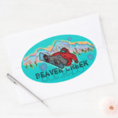 ビーバークリークコロラドマウンテンスノーボードシール 楕円形シール (封筒)