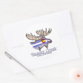 ビーバークリークコロラドムーススケッチステッカー ラウンドシール (封筒)