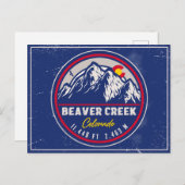 ビーバークリークコロラドレトロサンセットデミディアーズ ポストカード (正面/裏面)