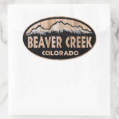 ビーバークリークコロラド木製サインオーバルステッカー 楕円形シール (バッグ)