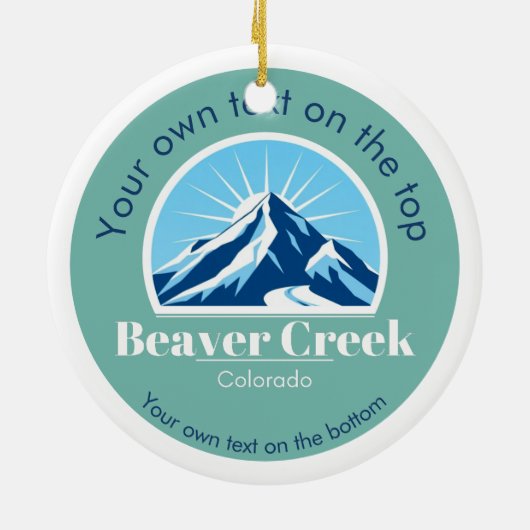 ビーバークリークコロラドUSAスキーリゾートクリスマス セラミックオーナメント (裏面)