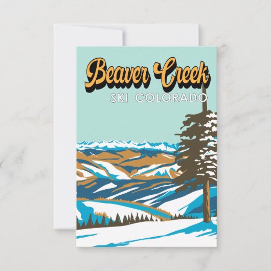 ビーバークリークスキーエリアウィンターコロラドヴィンテージ サンキューカード (正面)