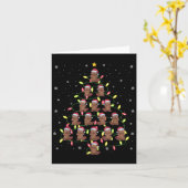 ビーバーサンタクリスマスツリーライト醜いセーターセント カード (黄色い花)