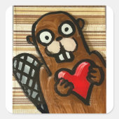 ビーバースティッカー スクエアシール (正面)