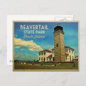 ビーバーテールライトハウスロードアイランド ポストカード (正面/裏面)