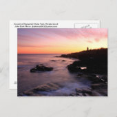 ビーバーテール海ブラフスライトハウスサンセット ポストカード (正面/裏面)