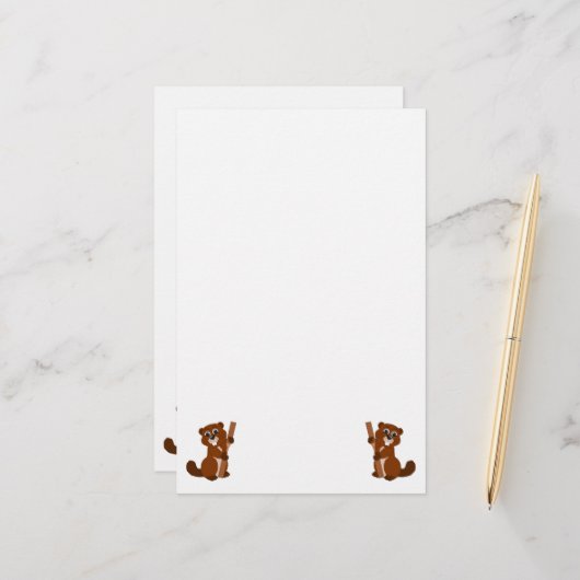 ビーバーデザイン 便箋 (正面/裏面インサイチュ)