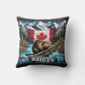 ビーバーバイマウンテンと海 クッション (裏面)