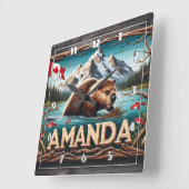 ビーバービルズロッジインコムウォーターズ スクエア壁時計 (傾斜)