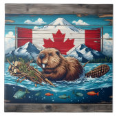 ビーバービルドズロッジ、フラグの背後 タイル (正面)