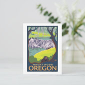 ビーバーファミリー – 山フード,オレゴン ポストカード (スタンド正面)