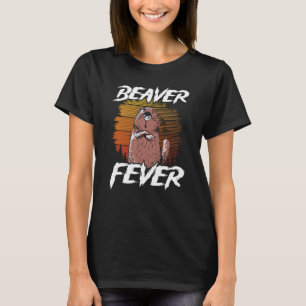 ビーバーフィーバーバックプリントビーバー Tシャツ
