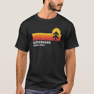 ビーバーヘッドナショナルフォレストモンタナカッコいいレトロスタイル Tシャツ
