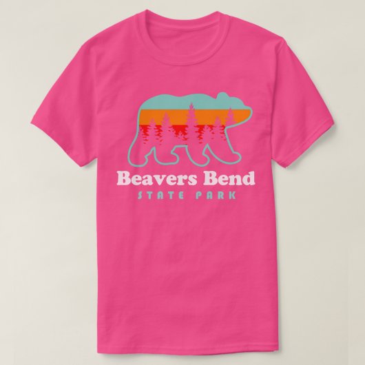 ビーバーベンド州立公園(オクラホマ州) キャンピング ハイキング Tシャツ (デザイン正面)