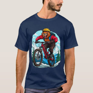 ビーバーマウンテンバイク/バイクもしくは自転車に乗る人ビーバーTシャツ Tシャツ