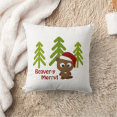 ビーバーメリー!かわいいクリスマスビーバー クッション (ブランケット)