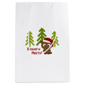ビーバーメリー!クリスマスビーバー ミディアムペーパーバッグ (正面)