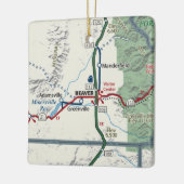 ビーバーユタの地図 セラミックオーナメント (左)