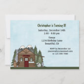 ビーバーラクーンアンドマウンテンキャビン誕生日招待状 招待状 (裏面)