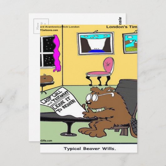ビーバーリビングウィルスリックおもしろいロンドン ポストカード (正面/裏面)