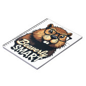 ビーバーリー頭が切れる – グラスおもしろいグラフィック付きビーバー ノートブック (左側)