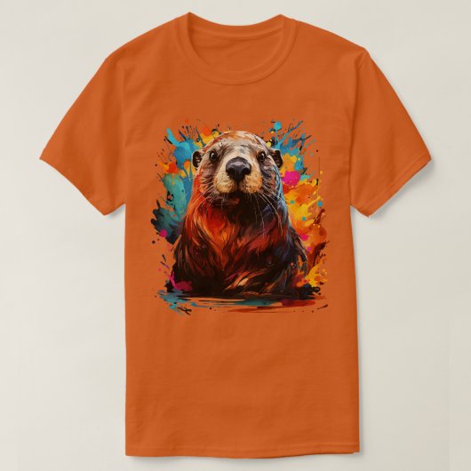 ビーバーレインボー Tシャツ (デザイン正面)