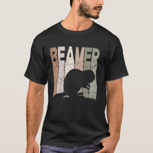 ビーバーヴィンテージビーバー恋人レトロビーバーローデント Tシャツ