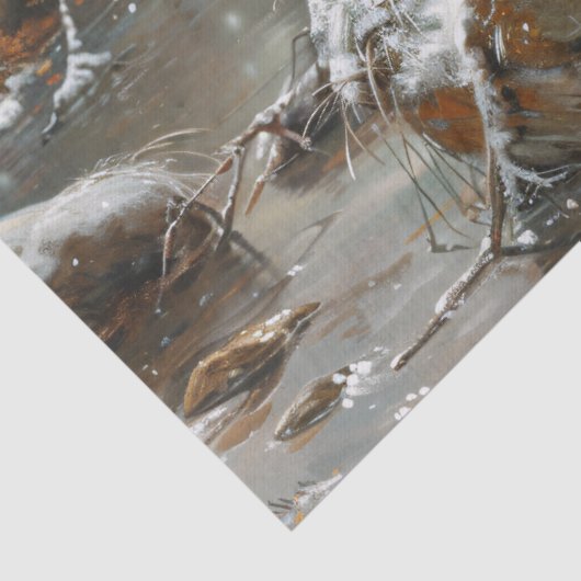 ビーバー冬の風景絵画のデコページ 薄葉紙 (詳細)